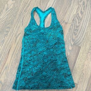 Lululemon Athletica Teal and Black Tank Top